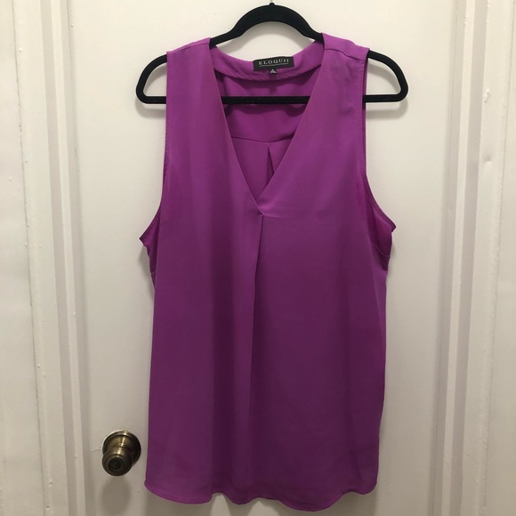 Bright fuchsia sleeveless tunic - Picture 1 of 2